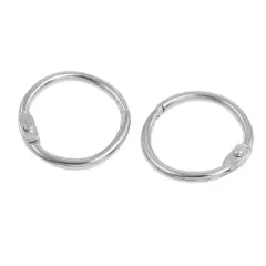 Unique Bargains 5 Pcs Silver Tone Metal 0.9" Loose Leaf Bundle Book Rings Keyrings