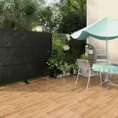 Lirago Metal Outdoor Privacy Screen Freestanding Patio Decorative Screens-72"x47" Black - 1 pice