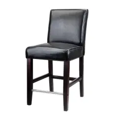 Antonio Counter Height Barstool with Bonded Leather Seat - CorLiving
