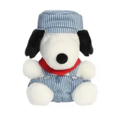 Aurora Mini Palm Pals Train Engineer Snoopy Peanuts Adorable Stuffed Animal Blue 5"