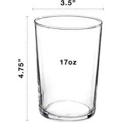 Bormioli Rocco Bodega Glassware, 12-Piece Maxi 17 oz Drinking Glasses For Water, Beverages & Cocktails, Tempered Glass Tumblers, Clear