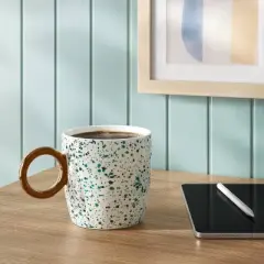13oz Stoneware Spatter Print Mug Woodsy Green - Room Essentials&trade;