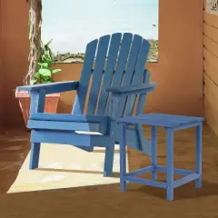 Whisen Oversized Wooden Adirondack Chair with Pre-Assembled Back