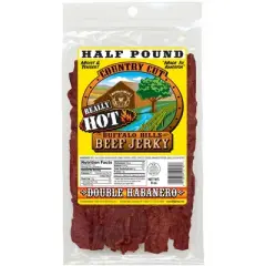 Buffalo Bills 8oz Double Habanero Country Cut Beef Jerky - Three 8oz Packs