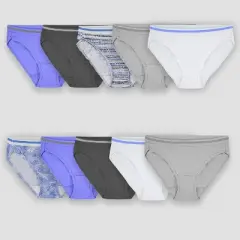 Fruit of the Loom Women's 10pk Cotton Bikini - Colors May Vary