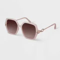 Women's Oversized Square Matte Sunglasses - A New Day&trade; Ivory