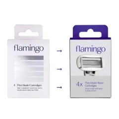 Flamingo Women's Razor Blade Refills - 5-Blade Refill Cartridges - 4ct