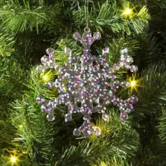 5" Christmas Iridescent Plastic Snowflake Ornament - Wondershop&trade;