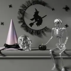 24" Poseable Skeleton with Disco Jack Halloween Decorative Prop Silver - Hyde and EEK! Boutique&trade;