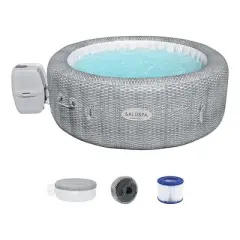 Bestway SaluSpa Honolulu AirJet Inflatable Hot Tub & 2 SaluSpa Underwater Non Slip Pool/Spa Seat w/Adjustable Legs & Padded Headrest Pillows
