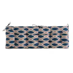 ARTPLAN Patio Bench Tufted Cushion with Tie,Outdoor Loveseat Cushion for Gliders,48x18 Inches,Floral