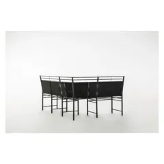 2pc Gareth Breakfast Nook Dining L Chair & Bench Black ( ) - Boraam