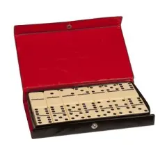 WE Games Double Nine Dominoes - Ivory Tiles, Thick Size