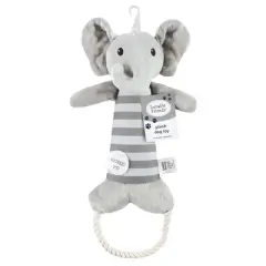 Luvable Friends Pet Squeaky Plush Dog Toy with Rope, Elephant, One Size