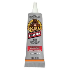 Gorilla Glue 3oz Clear Grip Contact Adhesive: Water-Resistant, Washable, Dries Clear, Silicone & Wall Glue