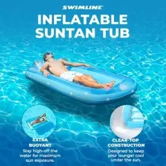 Swimline Luxe Edition Inflatable Suntan Tub Floating Pool Lounger
