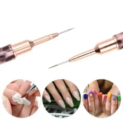 Unique Bargains Nail Art Liner Brushes Nails Gel Polish Painting Nail Art Design Brush Pen Set Nail Dotting Painting Drawing Pen Leopard Print