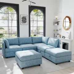 Christopher Knight Home Alvis Modular Chenille Storage U-Sofa