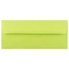 JAM PAPER #10 Business Colored Envelopes - 4 1/8 x 9 1/2 - Ultra Lime Green - 100/Pack