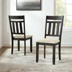 Set of 2 Hayden Slat Back Dining Chairs Slate - Crosley