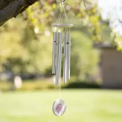 Woodstock Chimes Flower Wind Chime Pink Mum 22"