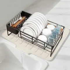 REGALWOVEN Silicone Dish Drying Mat for Kitchen Counter, Easy Clean Waterproof Kitchen Mat, Silicone Mat, Fits Under Dish Rack 1 Pc