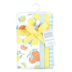 Hudson Baby Infant Girl Cotton Flannel Burp Cloths, Citrus Mint, One Size