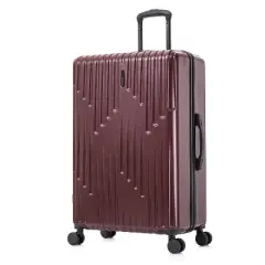 InUSA Drip Lightweight Hardside Large Checked Spinner Suitcase - Wine
