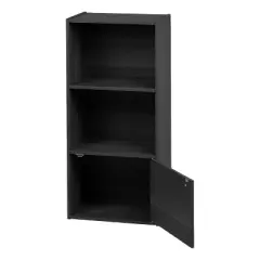 IRIS USA 3 Tier Open Cubby Storage Shelf with Door