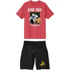 Star Trek Original Series Set Phasers To Stun Men's Graphic T-shirt & Sleep Shorts Combo Set