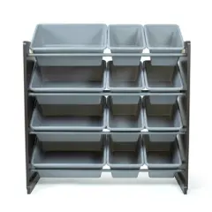 Sumatra Toy Storage Organizer with Storage Bins Espresso/Gray - Humble Crew