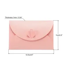 Unique Bargains Mini Envelopes Heart Clasp Cute Present Card Holder for Wedding Greeting Party 50Pcs