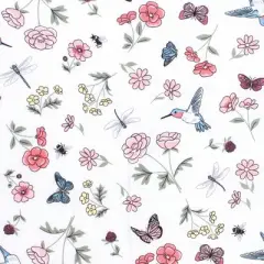 Hudson Baby Girls Cotton Changing Pad Cover, Hummingbird Garden, One Size