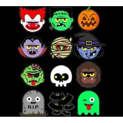 Boy's Design By Humans MONSTER FACES Halloween Emoji Shirt Skeleton Dracula Costume By vomaria T-Shirt