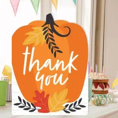 Big Dot of Happiness Fall Pumpkin - Thank You Giant Greeting Card - Big Shaped Jumborific Card - 16.5 x 22 inches