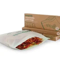 Compostic 100% Compostable Gallon Bags - 20ct