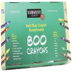 Sargent Art Crayon Set, Assorted Colors, set of 800