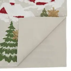 Saro Lifestyle Embroidered Christmas Mountain Runner, Natural, 16" x 70"