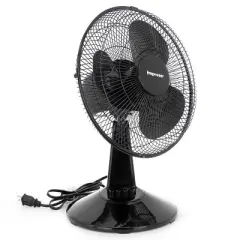 Impress 12 Inch 3 Speed Oscillating Table Fan in Black