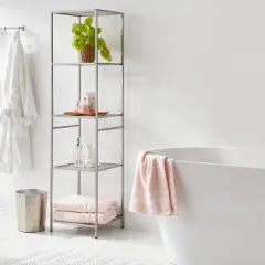 Tall Bath Storage Tower Brushed Nickel Metal - Brightroom&trade;
