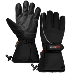 ActionHeat AA Battery Heated Men's Snow Gloves - Black