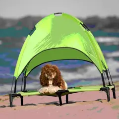 Midlee Green Dog Cot with Canopy