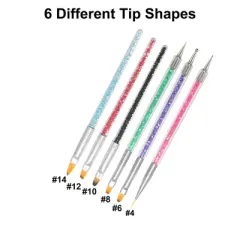 Unique Bargains DIY Manicure Acrylic Nail Brushes Multicolored 8 Pcs of 1 Set