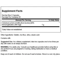 Swanson High Immunoglobulin Colostrum 500 mg 120 Capsules