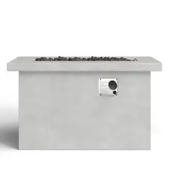 Premium Concrete Outdoor Fire Pit Table with Stainless Steel Burner and Propane/Natural Gas Compatibility for Patio Gatherings