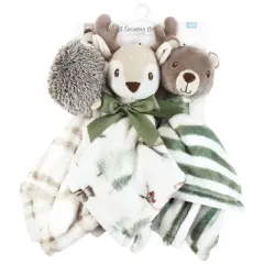 Hudson Baby Animal Face Security Blanket 3-Pack, Forest Animals, One Size