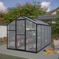 Greenhouse for Outdoors, Walk In Greenhouse with Lockable Door, Ventilation Window and Aluminum Frame for Backyard Balcony Garden Sunroom
