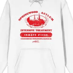 Nightmare on Elm Street Springwood Asylum Inmate #1428 Men's White Graphic Hoodie