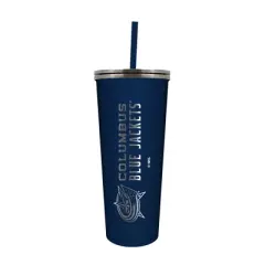 NHL Columbus Blue Jackets 24oz Skinny Tumbler with Straw