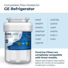 PureLine MWF Replacement Water Filter for GE&reg; Refrigerators, Replaces Kenmore 46-9991, Smartwater MWFP and Filter Models MWFINT, GWF, GWFA (3-Pack)
